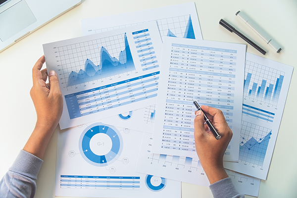 businessman working data document graph chart report marketing r